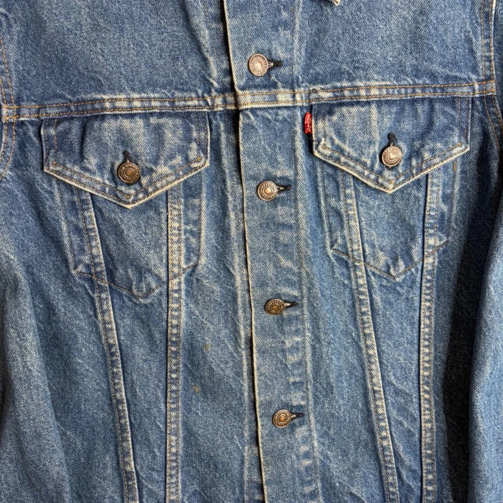 70s Levis 70505 0213 Denim Trucker Jacket Made in USA Blue Size 40 Mens - Picture 2 of 7